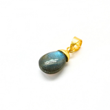 Labradorite, Dew Crystal Drop gold-plated silver pendant