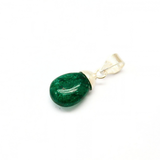 Emerald, Dew Crystal Drop silver pendant