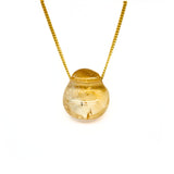 Citrine necklace with silver or gold-plated chain