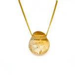 Citrine, small tumbled pendant with a hole