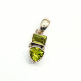 Peridot pendant with two stones