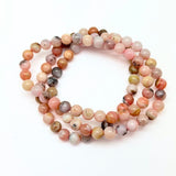 Opal, rosa armband runda 6 mm