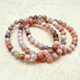 Opal, rosa armband runda 6 mm
