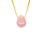 Rose quartz necklace with silver or gold plated chain