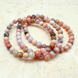 Opal, rosa armband runda 6 mm