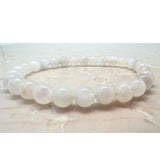 Jade, vit armband 6 mm