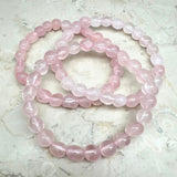 Rose Quartz free form tumbled bracelet