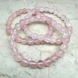 Rose Quartz free form tumbled bracelet