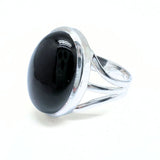 Onyx oval stone in silver ring