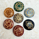 Chakra sanskrit/the colors round plates in box with compartment