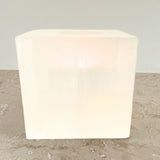 Candle lantern, square white selenite