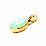 Opal oval sten guldpläterat silverhänge