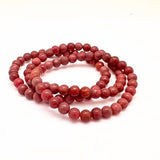 Rodonit, rundslipat armband 6 mm