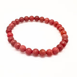 Rodonit, rundslipat armband 6 mm
