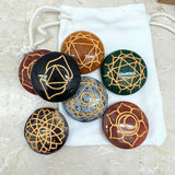 Chakra sanskrit/the colors round plates in box with compartment