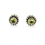 Peridot, stiftörhänge silver med filigran