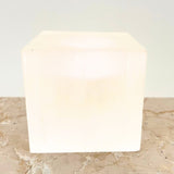 Candle lantern, square white selenite