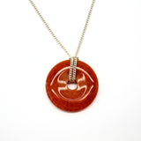 Fire Agate, donut (Pi) pendant