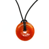 Fire Agate, donut (Pi) pendant