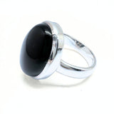 Onyx oval sten i silverring