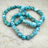 Larimar armband med trumlade stenar