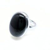 Onyx oval sten i silverring