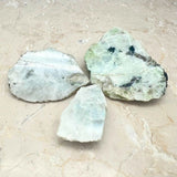Rainbow moonstone, one side polished slab