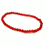 Karneol, fasetterade kristaller 4mm