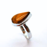 Tiger Eye unique silver ring size 9