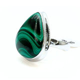 Malachite, top class silver ring