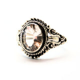 Bergkristall, ring med silverfiligran