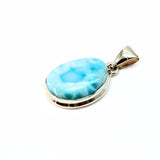 Larimar unique stone in silver pendant
