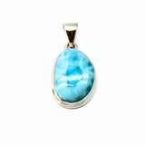 Larimar unique stone in silver pendant