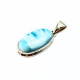 Larimar unique stone in silver pendant