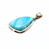 Larimar unique stone in silver pendant