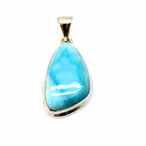 Larimar unique stone in silver pendant