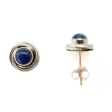 Lapis Lazuli, stiftörhänge med silverram