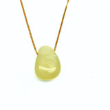 Ny jade halsband med silver eller guldpläterad kedja