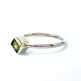 Peridot, fyrkantig silverring
