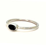 Onyx silverring oval liggande sten