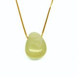 Ny jade halsband med silver eller guldpläterad kedja