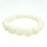 Jade vit, trumlat armband