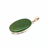 Jade, large pendant set in a silver frame