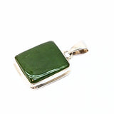 Jade, large pendant set in silver mounting