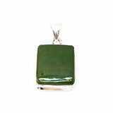Jade, large pendant set in silver mounting