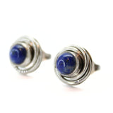 Lapis Lazuli, stiftörhänge med silverram