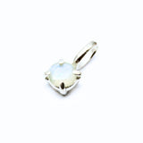 Rainbow moonstone sparkling silver pendant