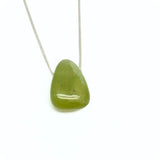 Ny jade halsband med silver eller guldpläterad kedja