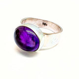 Ametist, enkel elegant silverring