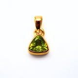 Peridot faceted pendant gold